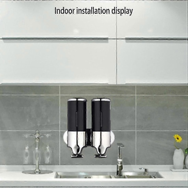[RM]M-8009 Dobbelt-hoved Manuel Sæbedispenser Silver