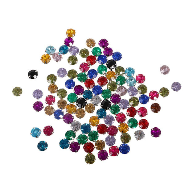 100 Stycken Påsybara Diamant Akryl Kristaller Strass Dekoration 10mm