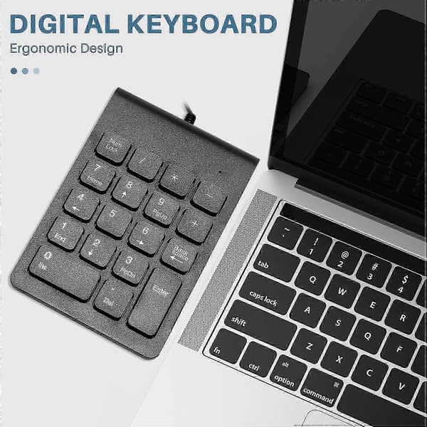 Mini USB kablet numerisk tastatur Numpad 18 digitalt tastatur for regnskapsfører, bærbar PC, Windows, Android