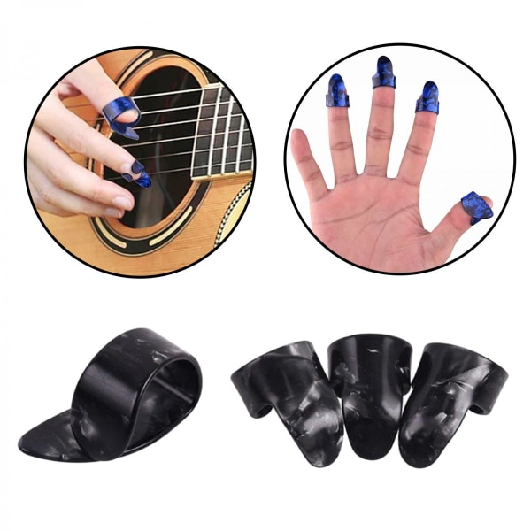 4 st Professionella Gitarrplektrum för Finger 1 Tum 3 Fingerplektrum Gitarrtillbehör
