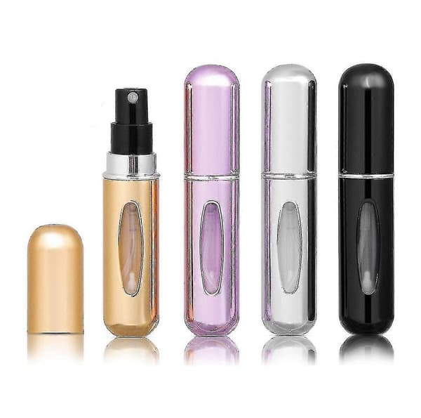 4 Stykker 5 ml Parfume Atomizer Genopfyldelig Tom Rejse Parfume Atomizer Mini Bærbar Sprayflaske Med Vindue Til På Farten