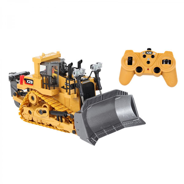 2.4G 9CH RC Bulldozer 1/24 Ljus & Ljud Ingenjörsbil 2 Legeringsbatterier