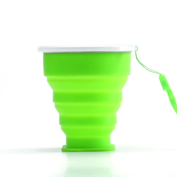 Vikbara Muggar BPA-FRI Vattenmugg Rese Silikon Infällbar Bärbar Utomhus Kaffe Handmugg green 200ml
