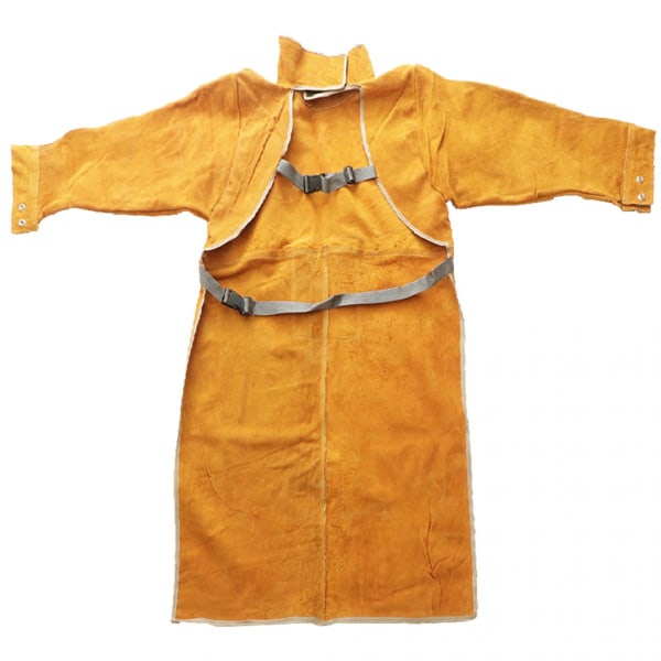 Svetsarförkläde Värmeisolering Svetsning konstgjorda koläder Tillverkat gult 108x65cm