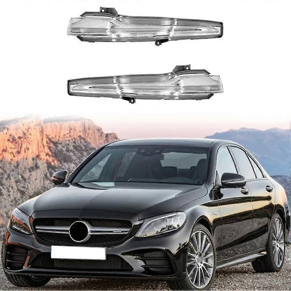 1 Pair Car Rear Side Mirror Turn Signal Indicator Light For - W205 C-Class 2019 2020