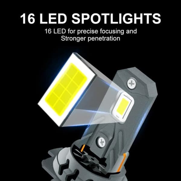 H7 18000LM LED-pærer, 120W LED-frontlykter til bil, 16 CSP-pærekuler, H7 LED-pærer til biler