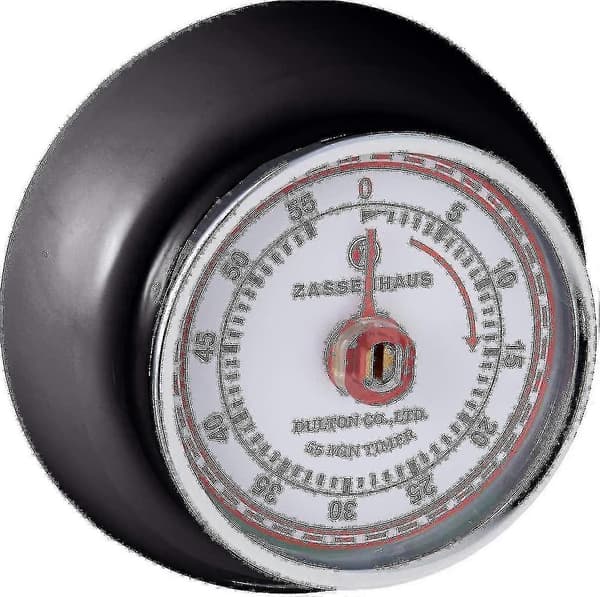 Magnetisk Retro Køkkentimer, Klassisk Mekanisk Madlavningstimer (rød) Black