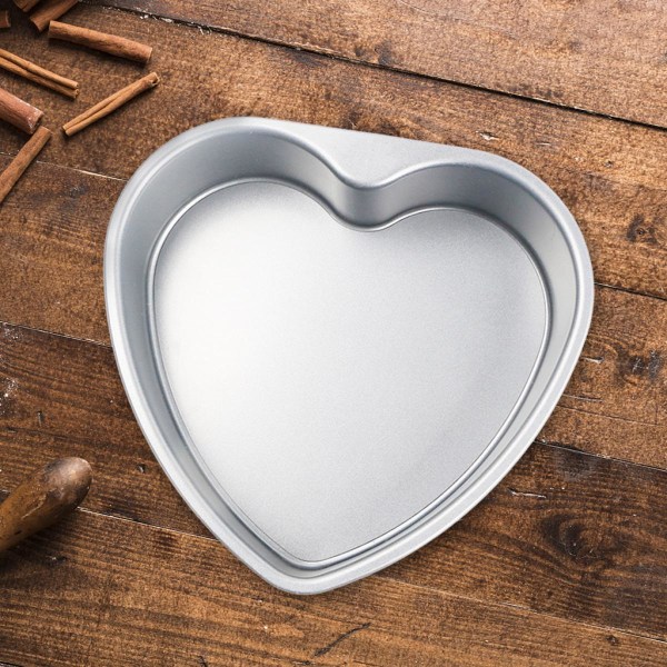 Hjärtformad Förtjockad Chokladkaksform i Aluminiumlegering DIY Bakform Verktyg 7 Tum