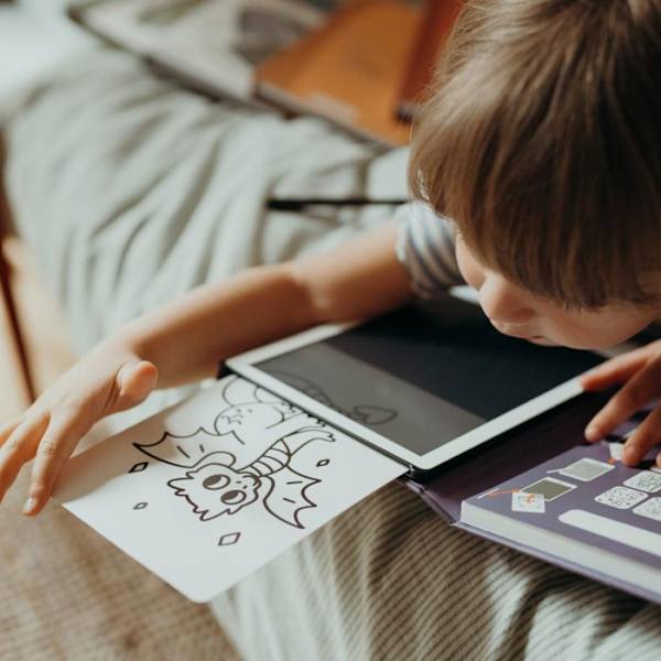 [RM]Drawing Tablet - KIDYWOLF - KIDYDRAW-MINI - Animals - 8.2\" Screen - 30 Illustrations Apelsin