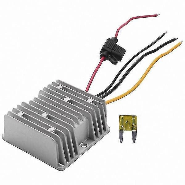 12V 20A DC Spændingsomformer Step-Down Transformer med Sikring til 36V/48V Systemer Silver