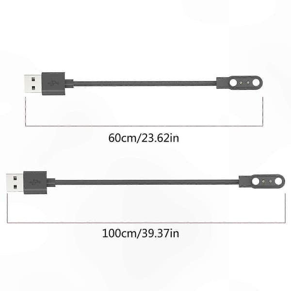 Hvit USB-ladekabel for smartklokker, kompatibel med C81-modeller, 24\"/39\" strømledning erstatning White