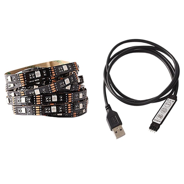 Bluetooth-styrd RGB LED-ljusslinga USB Billampor TV-bakgrund 2m