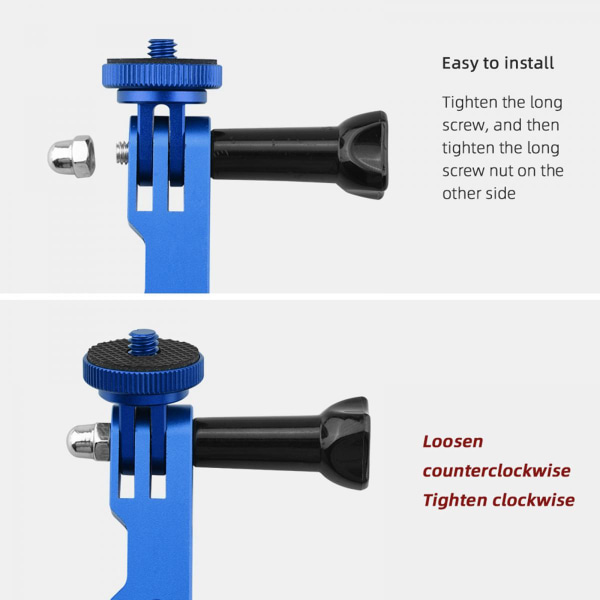 CNC 1/4\" Förlängningsarm Stångfäste Basadapter för Insta360 ONE X2 X Blå