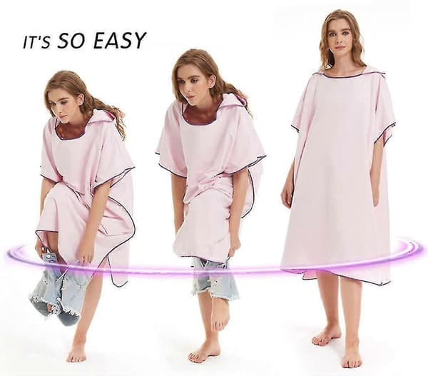Ombyteshandduk, Poncho med huva för ombyte vid surfing, simning och våtdräkt