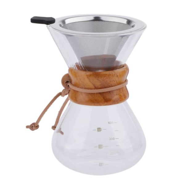 Kaffebryggare Set Pour Over Kaffebryggare + Net koniskt kaffefilter 200ml