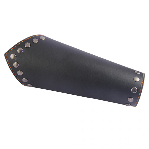 Handske I Läder Unisex Armskydd Medeltida Vakt Bracer Kostym Tillbehör Svart