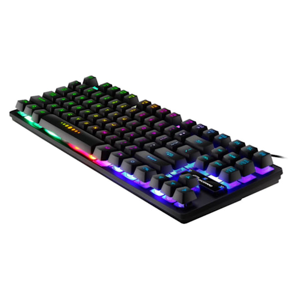 87-tangenters mekaniskt gamingtangentbord, anpassningsbar LED-bakgrundsbelysning för gamers och skribenter