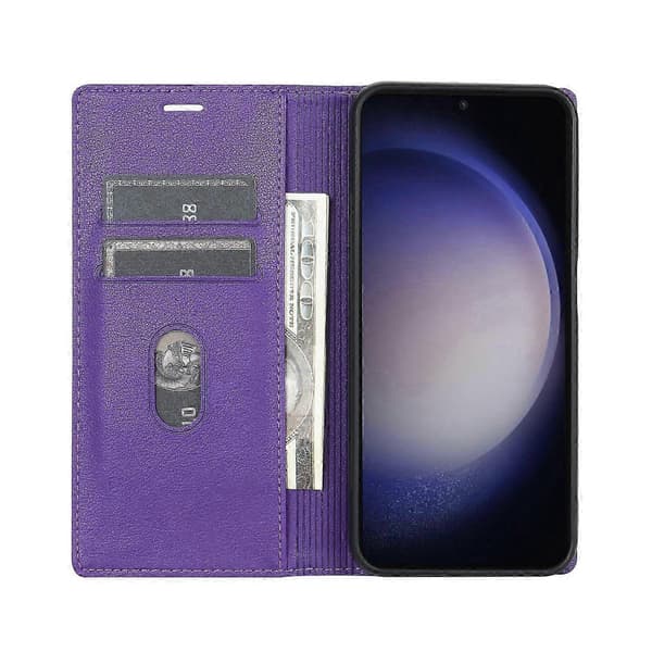 Till Samsung Galaxy A16 4G/5G Plånboksfodral Magnetlås PU-läder Telefonfodral-Svart Multicolor Purple