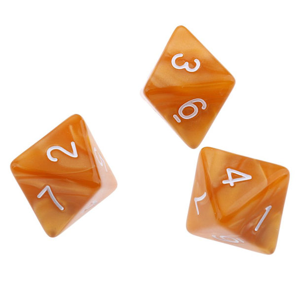 10 st 8-sidiga tärningar D8 Polyhedral Tärningar För Festspel Ljus Kaffe