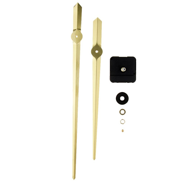 DIY Tyst Klockrörelse Kvarts Mekanism Visare Ersättningsdel Guld Set