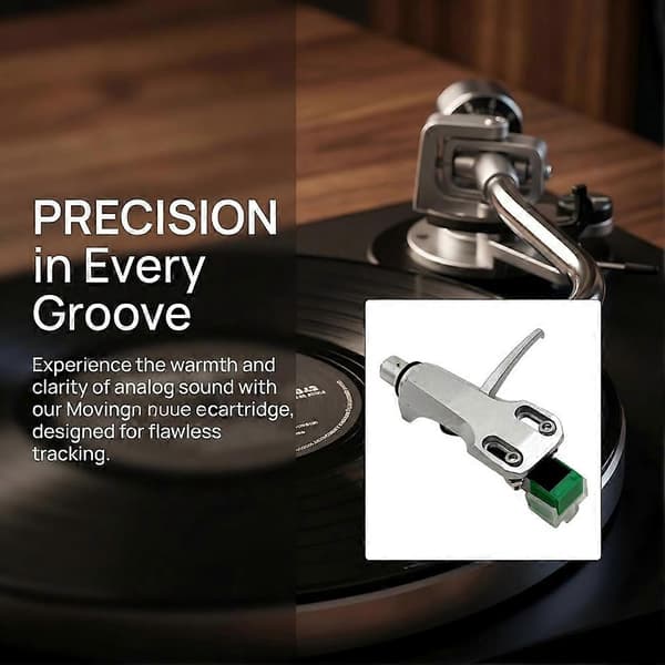 Universell platespillerhode med AT-3600L magnetisk pickupstift ferdigmontert for LP vinyl platespiller A A