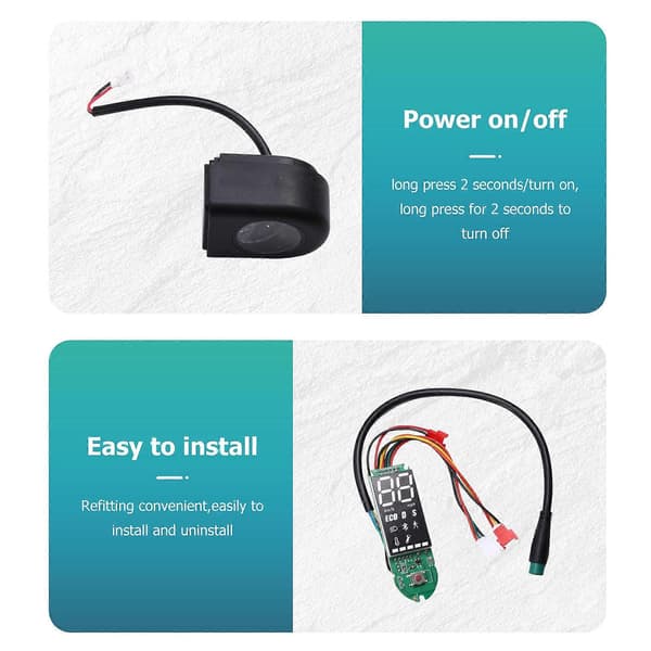 36V 350W Controller Dashboard Accelerator Scooter Udskiftningssæt til E-Scooter Controller Dashboard Ac Black  Silver