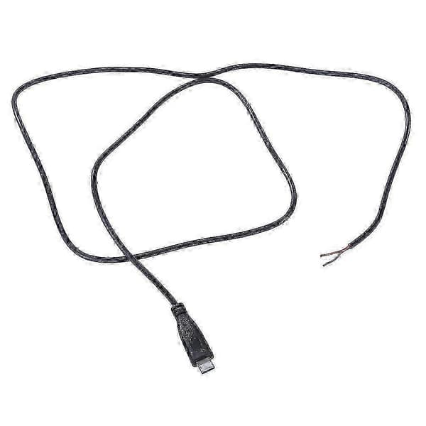 2-pinners USB C strømkabel med 22AWG bar ledning som støtter 5V 3A hurtiglading 1m Straight head