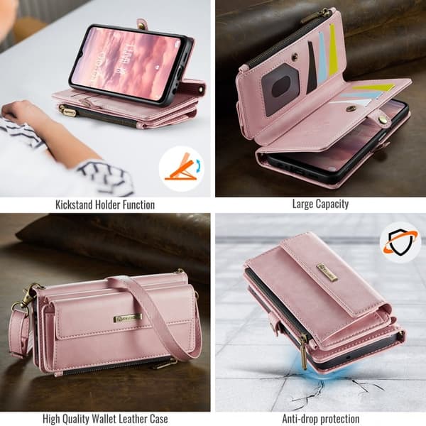 CASEME Kunstlæder Pungcover til Samsung Galaxy A15 5G - Rosa