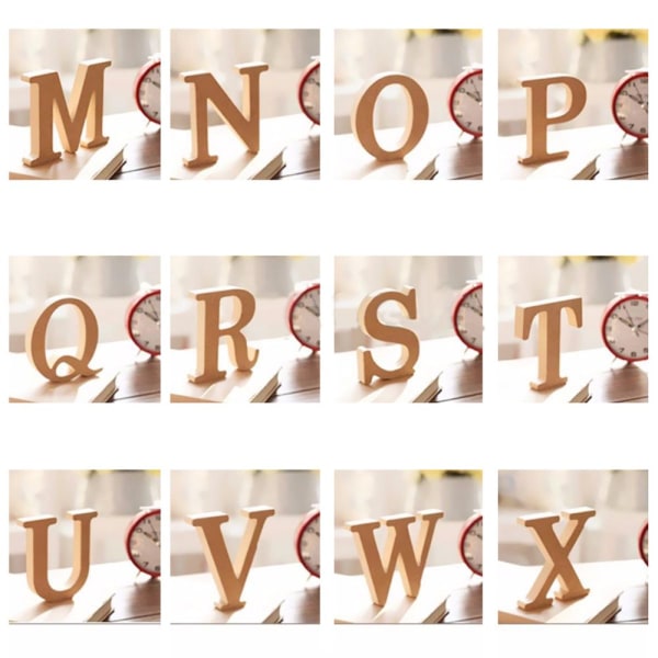 trä alfabet hantverkskort plakett vägghängande bröllop barnkammare dekor o