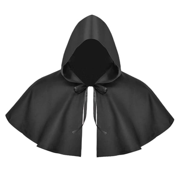 Halloween kappe Cosplay Dødskappe Hætte Sjal Middelalderlig Hætteklædt Kappe Hat Sort Black