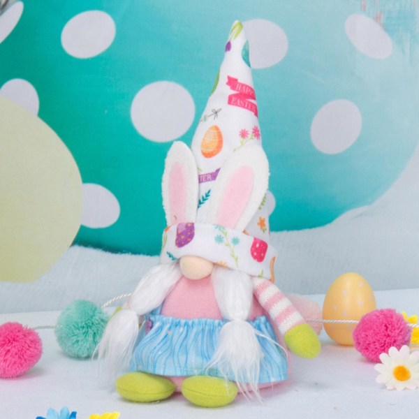 Påskdag Ljusslinga Docka Hänge Hem Högtid Dvärgprydnad Docka Högtidsprydnad Påskdocka Ornament Högtidsfönsterdekoration Tomte White