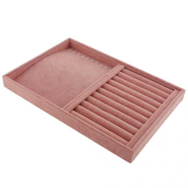 Ring Örhängen Halsband Smycken Display Organizer Box Bricka Dubbel Användning