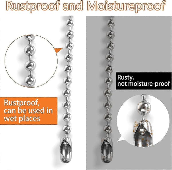 Rullegardinkjede - 5 meter, 4,5 mm, 12 kjedekoblinger