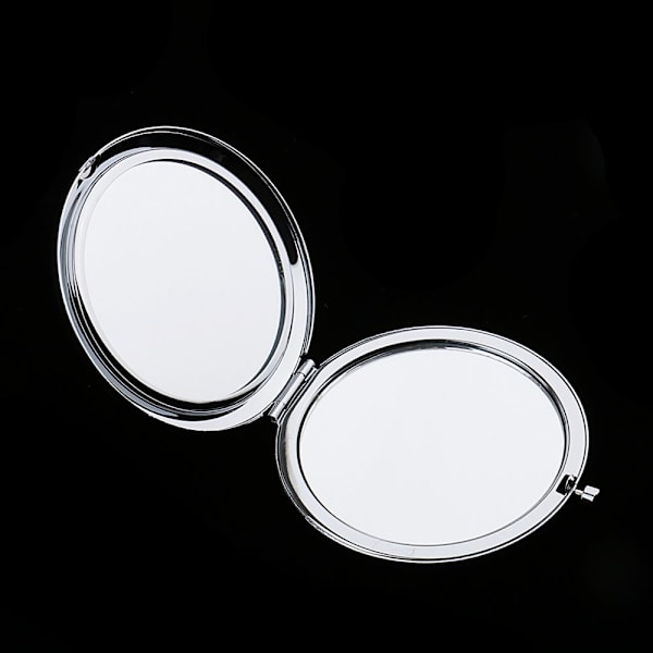 2 st Reseportabla Dubbla Fickor Kompakt Sminkspegel Set Silver