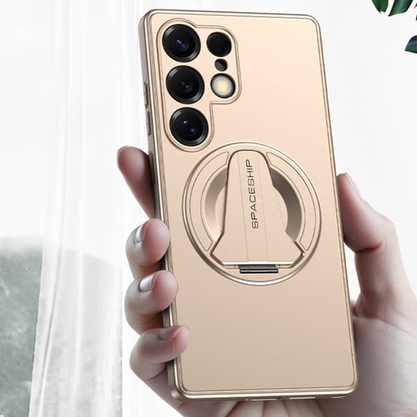 Mobilcover til Samsung Galaxy S26 Ultra Magnetisk Kickstand PC + TPU - Ørkenguld