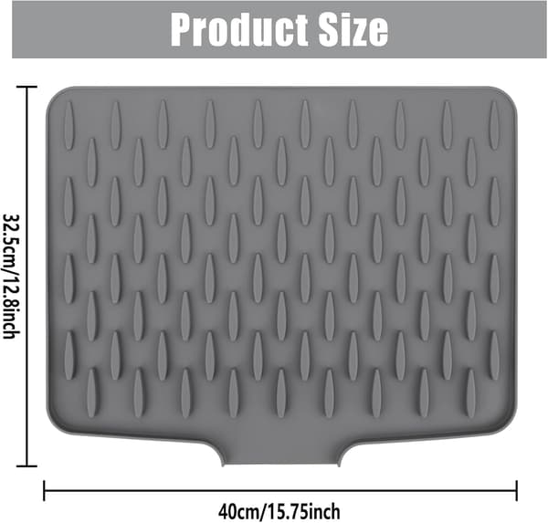 [RM]Silicone Dish Drying Mat, Non-Slip & Heat-Resistant Kitchen Drainer[ZHE]