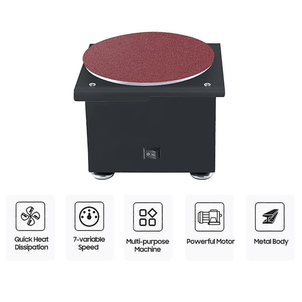Mini Disc Sander Electric Grinder 7 Variable Speed 10 Discs Bench Grinding Polishing Machine for Wood Metal Acrylic Stone