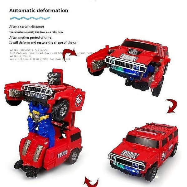 Automatisk transformerende legetøjsbil, bliver til robotbilmodel, projiceret billede, med lys, med musik, undgår automatisk [MI] Blue
