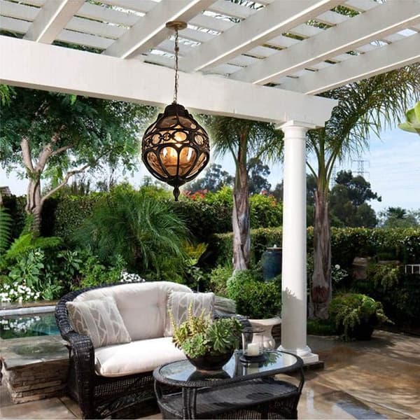 [RM]Industrial Outdoor Pendant Light, Combines Rustic Charm With Anti-Corrosion Durability For Backyard Patio Hallway