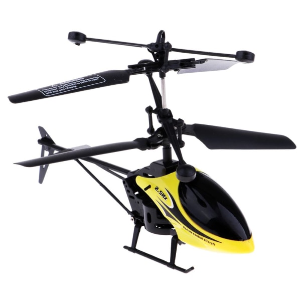 2ch Modle Shark Style Fjärrkontroll Helikopter med LED-lampor Gul