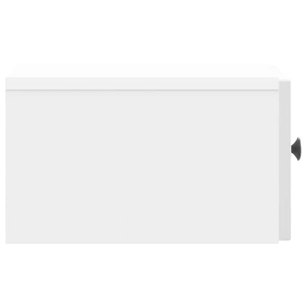 Wall-mounted Bedside Table with Drawer White High Gloss 33 x 34.5 x 20 cm