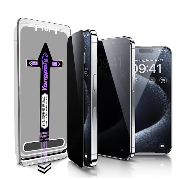 [RM]Full Coverage Privacy Screen for iPhone 13 Pro Max with Easy Installation Kit Tray