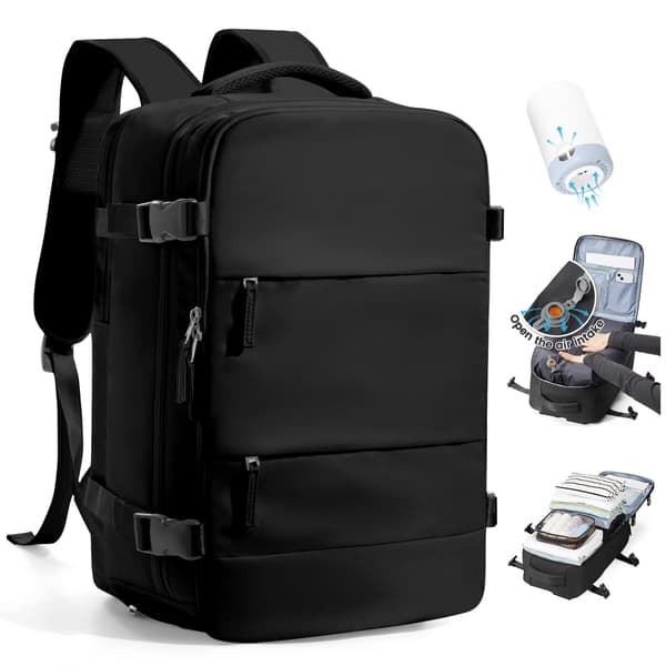 Travel Backpack with Vacuum Function 40x30x20cm - Compatible with Ryanair & Wizz Air Cabin Baggage, Large Carry-on for Women & Men