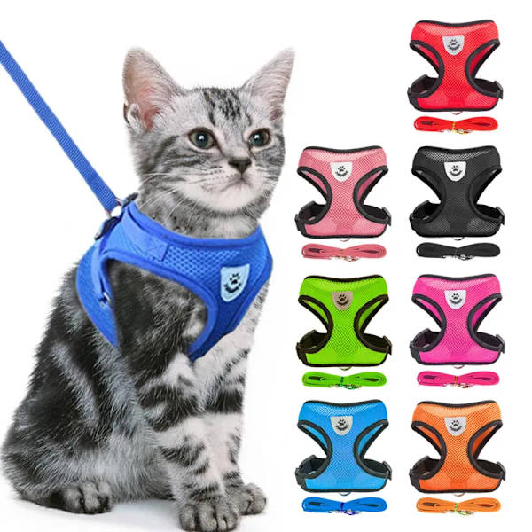 Kattsele väst Walking lead koppel för hundvalpar red XL(6-7.5 kg)