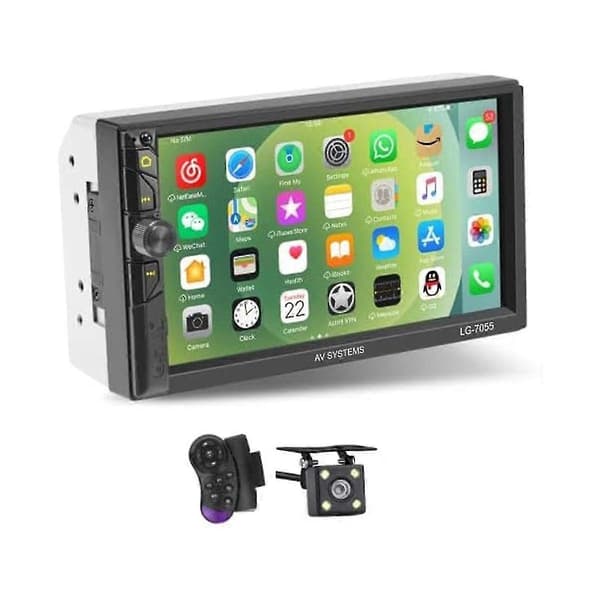 [RM]7-inch Double DIN Car Stereo with Touchscreen, Apple CarPlay & Backup Camera [ZHE]