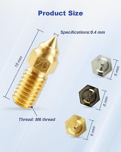 15 st 0,4 mm munstyckessats för Elegoo Neptune 4-serien, härdat stål, rostfritt stål och mässing