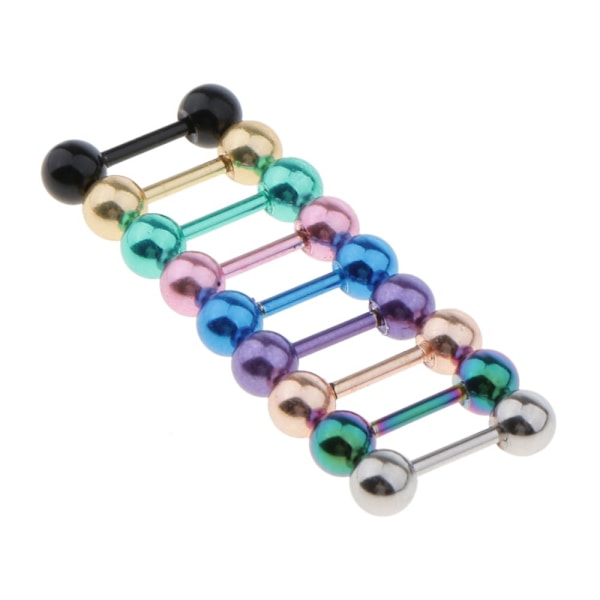 9 st rostfria stål barbell tunga läpp helix stud sköld 16g 4mm kula