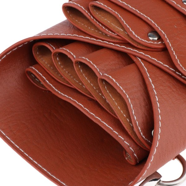 PU frisörsax sax verktyg fodral väska 20x12cm brun