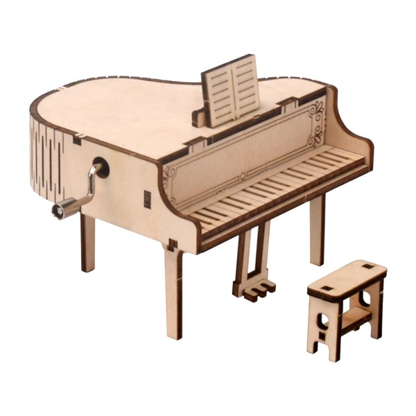 3D träpussel hantverksmontering pianomodell Musikdosa konstruktionssats för tonåringar och vuxna