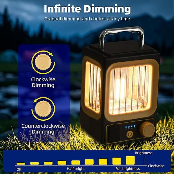 [RM]Utendørs Solar LED-lys USB Oppladbar LED Solar Campinglampe Bærbare Lanterner Yellow & black